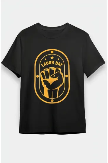 1 Mayıs Labor Day Emekçi Temalı Baskılı Oversize Bisiklet Yaka T-shirt - Siyah 1 Mayıs Labor Day Emekçi Temalı Baskılı Oversize Bisiklet Yaka T-shirt - Siyah