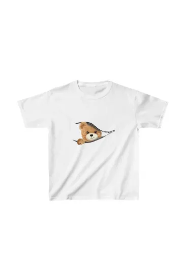 Unisex Çocuk Baskılı T-Shirt - Beyaz Unisex Çocuk Baskılı T-Shirt - Beyaz