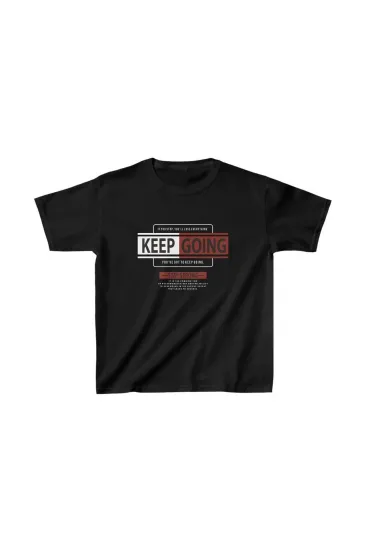 Unisex Çocuk Baskılı T-Shirt - Siyah Unisex Çocuk Baskılı T-Shirt - Siyah