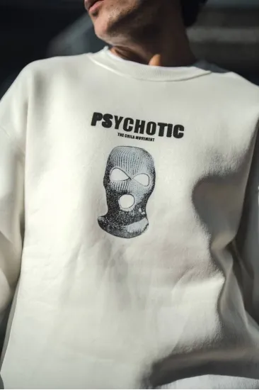 Erkek 3 iplik pamuklu Kışlık Bisiklet Yaka Baskılı SweatShirt - Beyaz Erkek 3 iplik pamuklu Kışlık Bisiklet Yaka Baskılı SweatShirt - Beyaz