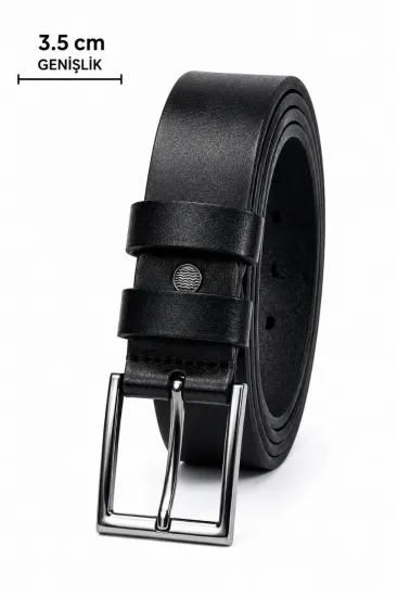 Erkek Hakiki Deri 3.5 cm Klasik Kemer Metal Tokalı Günlük ve Klasik Kullanım