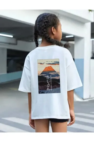 Çocuk Unisex Baskılı T-Shirt - Beyaz Çocuk Unisex Baskılı T-Shirt - Beyaz