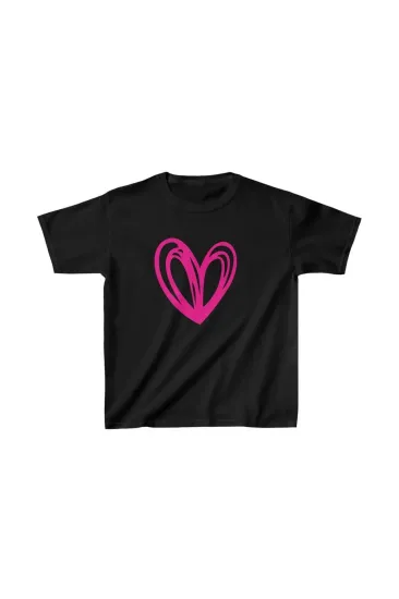 Unisex Çocuk Baskılı T-Shirt - Siyah Unisex Çocuk Baskılı T-Shirt - Siyah