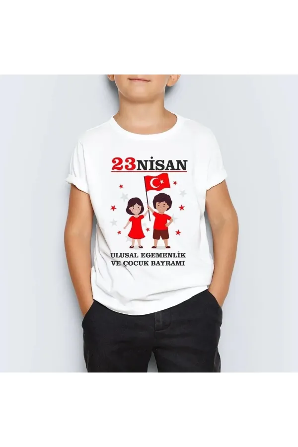 Unisex Çocuk Baskılı T-Shirt - Beyaz Unisex Çocuk Baskılı T-Shirt - Beyaz