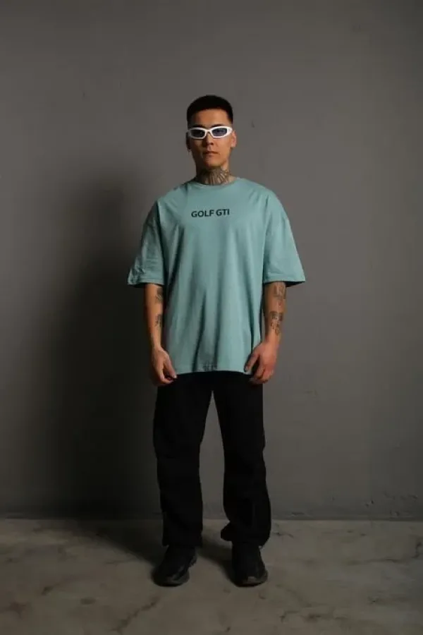 Erkek Oversize Tişört Golf GTI Retro Araba Baskılı T-shirt - Mint Yeşili Erkek Oversize Tişört Golf GTI Retro Araba Baskılı T-shirt - Mint Yeşili