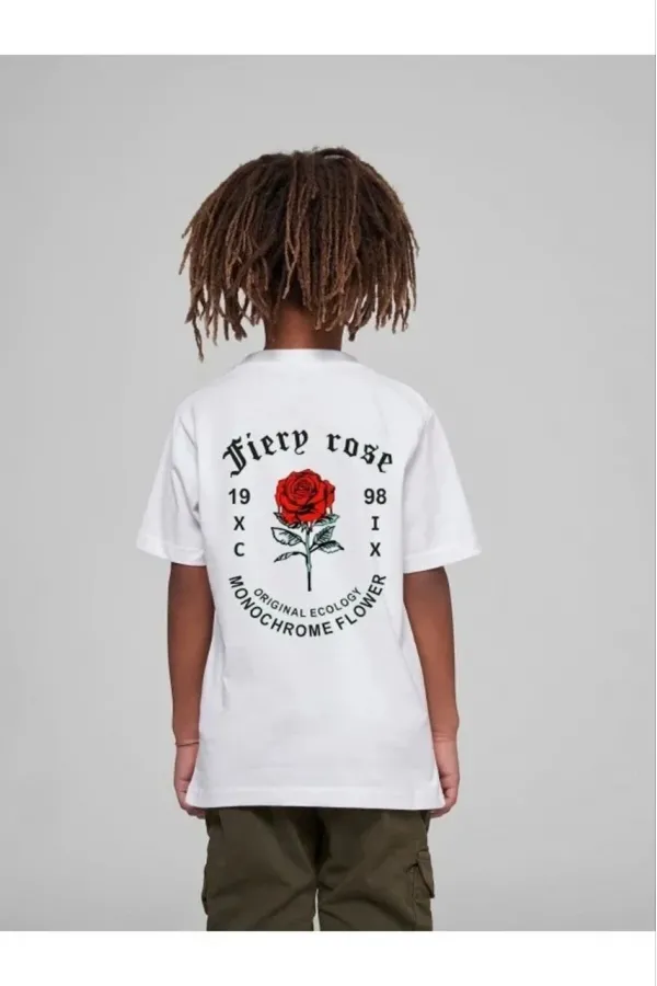 Çocuk Unisex Baskılı T-Shirt - Beyaz Çocuk Unisex Baskılı T-Shirt - Beyaz