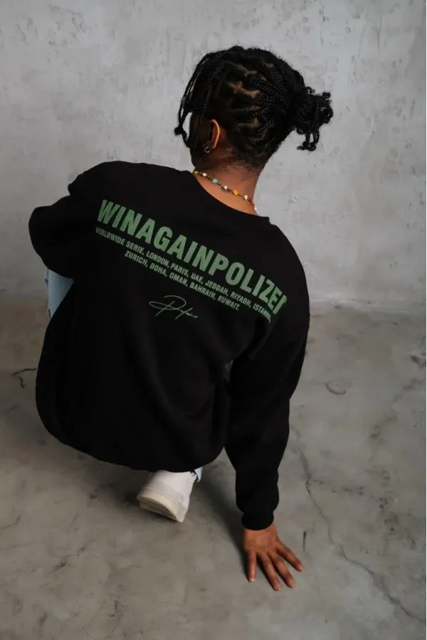 Erkek Bisiklet Yaka Baskılı 3 iplik pamuklu Sweatshirt - Siyah Erkek Bisiklet Yaka Baskılı 3 iplik pamuklu Sweatshirt - Siyah