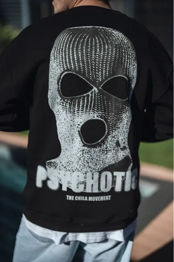 Erkek 3 iplik pamuklu Kışlık Bisiklet Yaka Baskılı SweatShirt - Siyah Erkek 3 iplik pamuklu Kışlık Bisiklet Yaka Baskılı SweatShirt - Siyah