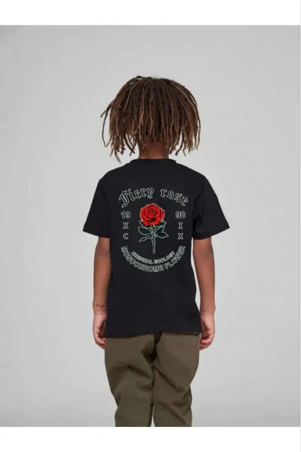 Çocuk Unisex Baskılı T-Shirt - Siyah Çocuk Unisex Baskılı T-Shirt - Siyah