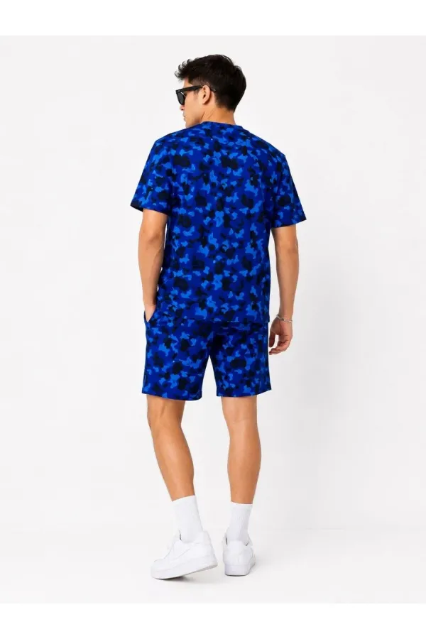 Erkek Oversize Kalıp Pubg Bape X Shark Nakışlı Cepli Şort Takım - Mavi Erkek Oversize Kalıp Pubg Bape X Shark Nakışlı Cepli Şort Takım - Mavi