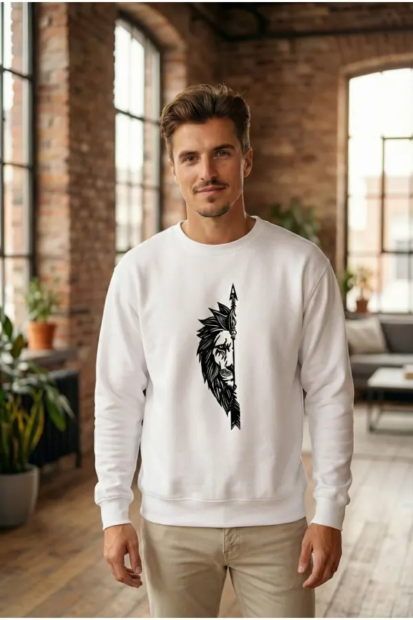 Oversize Bisiklet Yaka Sevgililer Günü Baskılı Sweatshirt - Beyaz Oversize Bisiklet Yaka Sevgililer Günü Baskılı Sweatshirt - Beyaz