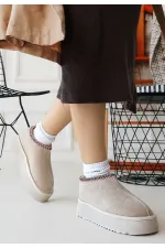Foyk Bej Süet Bot Foyk Bej Süet Bot