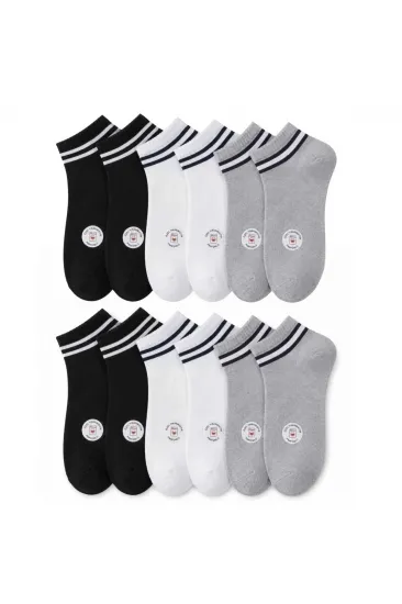 Unisex Çizgili Patik Çorap 6'lı | %85 Pamuklu Geri Dönüşüm İplikli, İnce Dikişli Spor Unisex Çizgili Patik Çorap 6'lı | %85 Pamuklu Geri Dönüşüm İplikli, İnce Dikişli Spor