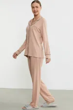 Sementa 76444 Düz Renk Gömlek Model Pijama Takım Sementa 76444 Düz Renk Gömlek Model Pijama Takım