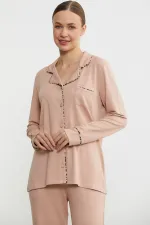 Sementa 76444 Düz Renk Gömlek Model Pijama Takım Sementa 76444 Düz Renk Gömlek Model Pijama Takım