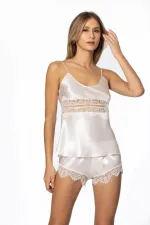 Pierre Cardin 2490 Bayan Sabahlıklı Saten Şort Takım Pierre Cardin 2490 Bayan Sabahlıklı Saten Şort Takım