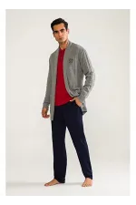 DS Damat 03004 5li Triko Robdöşambr Damat Pijama Seti DS Damat 03004 5li Triko Robdöşambr Damat Pijama Seti