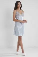 Pierre Cardin 624 Bayan Battal Kısa Saten Gecelik Pierre Cardin 624 Bayan Battal Kısa Saten Gecelik