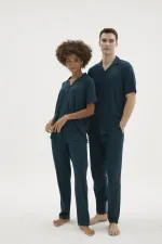 Kocabey KKT-26150 Apaj Yaka Boydan Düğmeli Pijama Takımı Kocabey KKT-26150 Apaj Yaka Boydan Düğmeli Pijama Takımı
