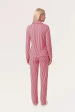 Pjs 30144 Kadın Çizgili Uzun Kol Pijama Takımı