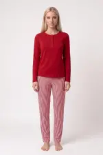 Pjs 30148 Kadın Uzun Kol Kalpli Pijama Takımı Pjs 30148 Kadın Uzun Kol Kalpli Pijama Takımı