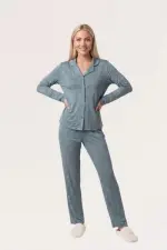 Pjs 30198 Kadın Önden Düğmeli Uzun Kol Pijama Takımı Pjs 30198 Kadın Önden Düğmeli Uzun Kol Pijama Takımı