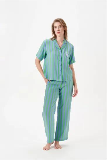 PJS 29043 Kadın Düğmeli Pijama Takımı PJS 29043 Kadın Düğmeli Pijama Takımı