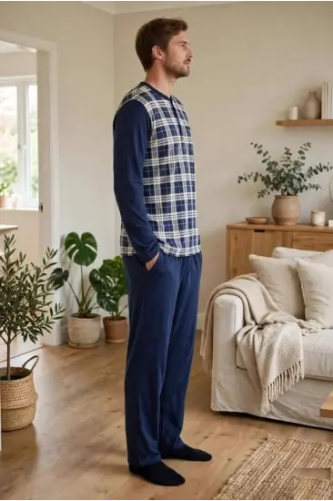Çift Kaplan 8219 Erkek Uzun Kol Pijama Takımı Çift Kaplan 8219 Erkek Uzun Kol Pijama Takımı