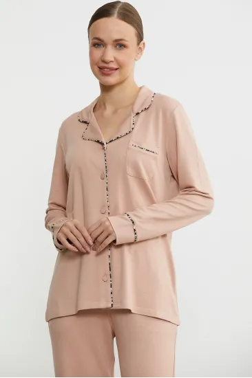 Sementa 76444 Düz Renk Gömlek Model Pijama Takım Sementa 76444 Düz Renk Gömlek Model Pijama Takım