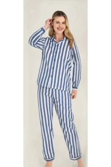 Freshness 4007 Kadın Uzun Kol Çizgili Gaffuriye Pijama Takımı Freshness 4007 Kadın Uzun Kol Çizgili Gaffuriye Pijama Takımı