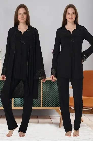 Effortt 4084 Dantelli Sabahlıklı Lohusa Pijama Takımı Effortt 4084 Dantelli Sabahlıklı Lohusa Pijama Takımı