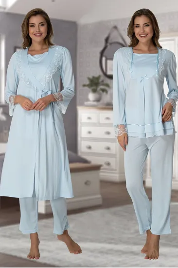 Effortt 2018 Sabahlıklı Lohusa Pijama Takımı Effortt 2018 Sabahlıklı Lohusa Pijama Takımı