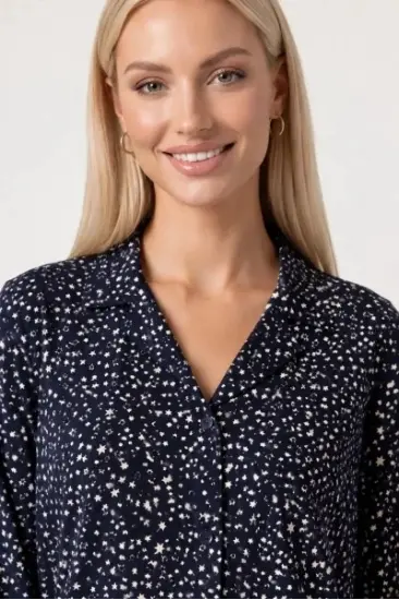 Pjs 30182 Kadın Uzun Kol Önden Düğmeli Pijama Takımı Pjs 30182 Kadın Uzun Kol Önden Düğmeli Pijama Takımı
