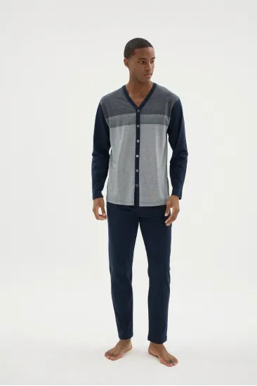 Kocabey Dm-26104 V Yaka Boydan Düğmeli Pijama Takımı Kocabey Dm-26104 V Yaka Boydan Düğmeli Pijama Takımı