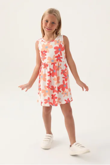 Roly Poly 3393-3 Kız Çocuk Çiçekli Elbise