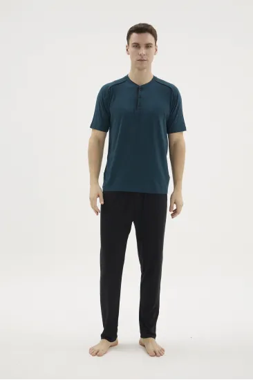 Kocabey KKT-26153 Erkek Midi Yaka Pijama Takımı Kocabey KKT-26153 Erkek Midi Yaka Pijama Takımı