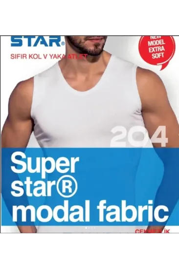 Star 204 Modal Sıfır Kol V-Yaka Atlet
