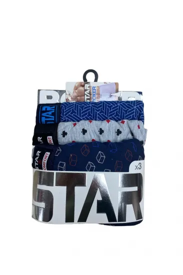 Star 105 Desenli Jakar Erkek 3lü Kemer Boxer Star 105 Desenli Jakar Erkek 3lü Kemer Boxer