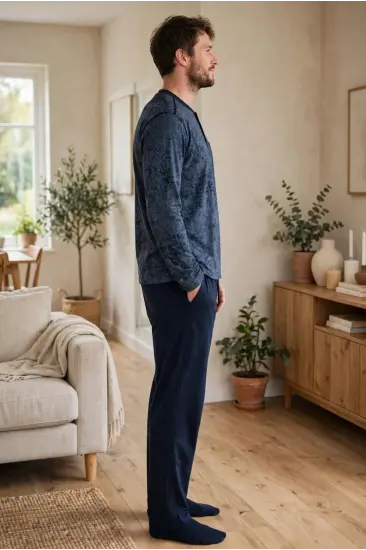 Çift Kaplan 8200 Uzun Kol Erkek Patlı Pijama Takımı Çift Kaplan 8200 Uzun Kol Erkek Patlı Pijama Takımı