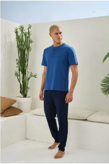 Kocabey 2207 Erkek Battal Midi Yaka Pijama Takım Kocabey 2207 Erkek Battal Midi Yaka Pijama Takım