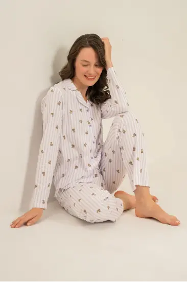 Rolypoly Rp3913-S Kadın Gömlek Pijama Takım Rolypoly Rp3913-S Kadın Gömlek Pijama Takım
