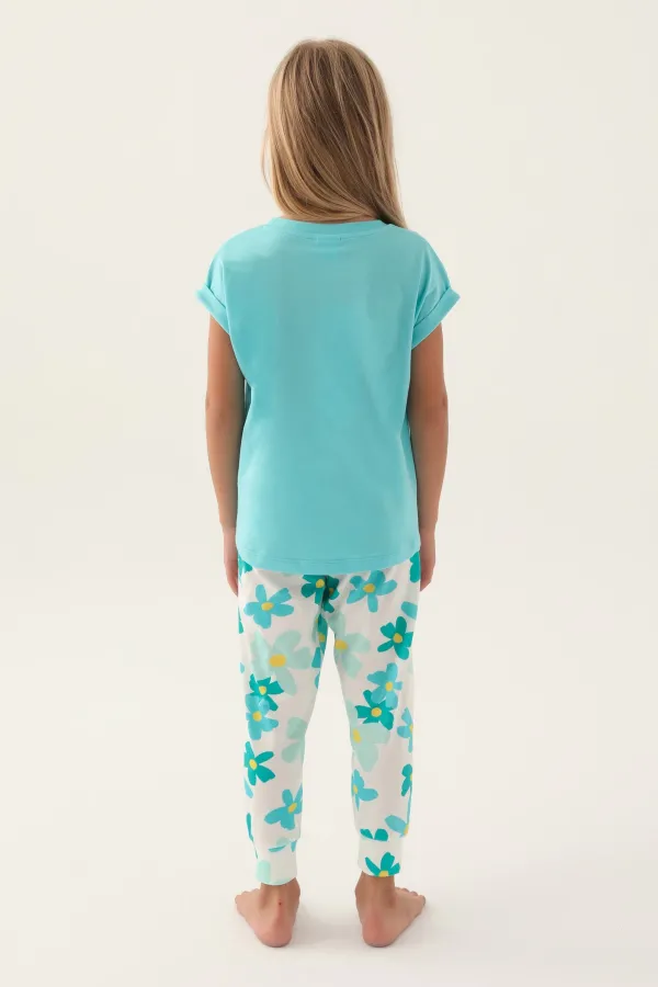 Roly Poly 3394-2 Kız Çocuk Çiçekli Kısa Kol Pijama Takım Roly Poly 3394-2 Kız Çocuk Çiçekli Kısa Kol Pijama Takım