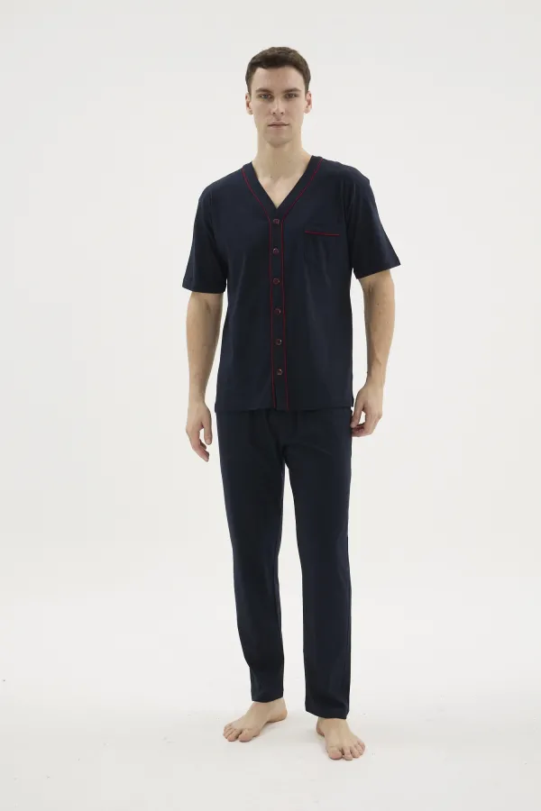 Kocabey 2113V.Yaka Boydan Düğmeli Pijama Takım Kocabey 2113V.Yaka Boydan Düğmeli Pijama Takım