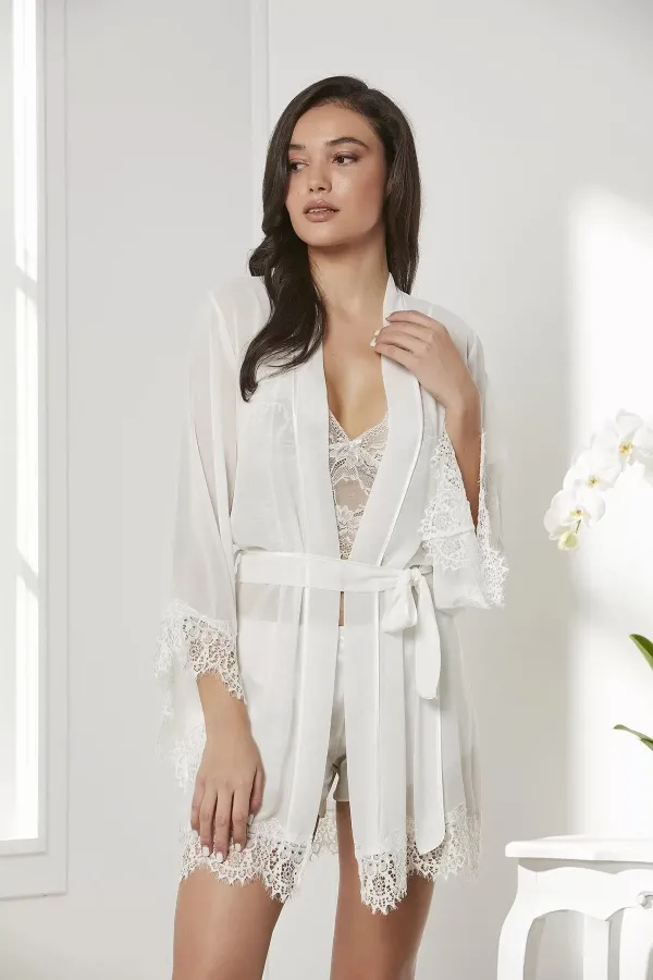 Pierre Cardin 7005 Sabahlıklı Şort Gecelik Takım Pierre Cardin 7005 Sabahlıklı Şort Gecelik Takım