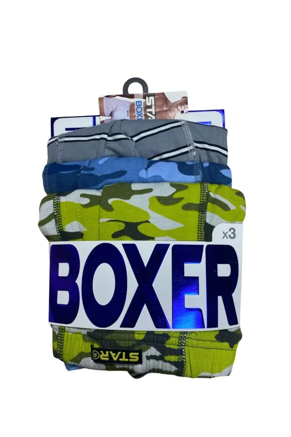 Star 106 Desenli Pamuklu Kemer Likralı 3Lü Boxer Star 106 Desenli Pamuklu Kemer Likralı 3Lü Boxer