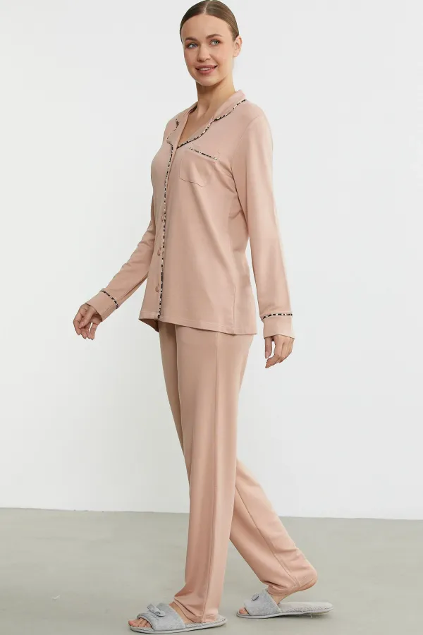 Sementa 76444 Düz Renk Gömlek Model Pijama Takım Sementa 76444 Düz Renk Gömlek Model Pijama Takım