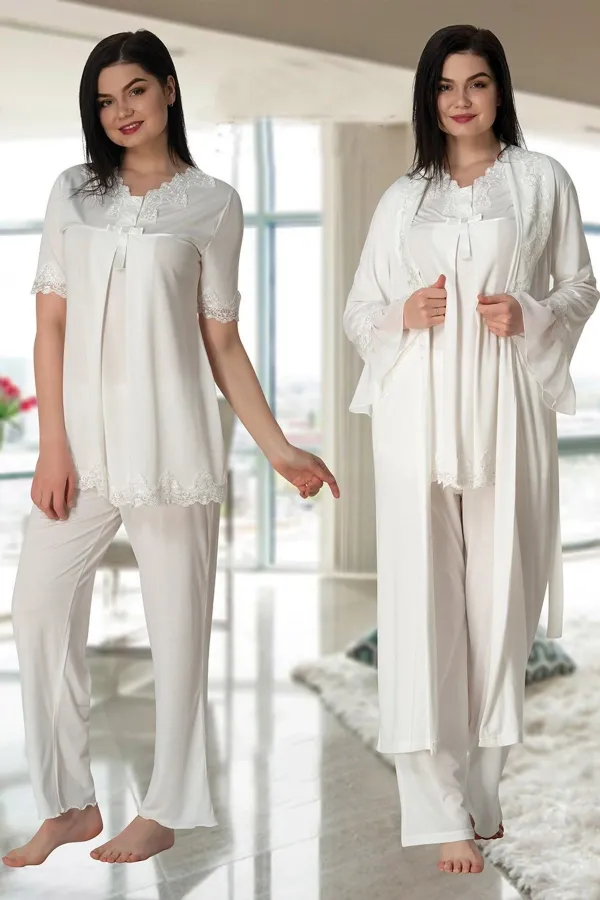Effortt 5034 Sabahlıklı Lohusa Pijama Takımı Effortt 5034 Sabahlıklı Lohusa Pijama Takımı