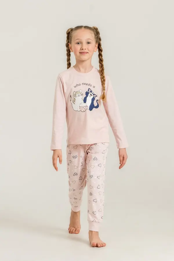 Rolypoly Rp3902-G  Kız Çocuk Uzun Kol Pijama Takım