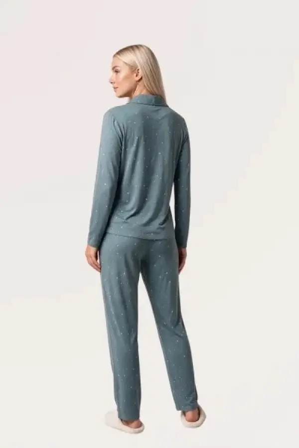 Pjs 30198 Kadın Önden Düğmeli Uzun Kol Pijama Takımı Pjs 30198 Kadın Önden Düğmeli Uzun Kol Pijama Takımı