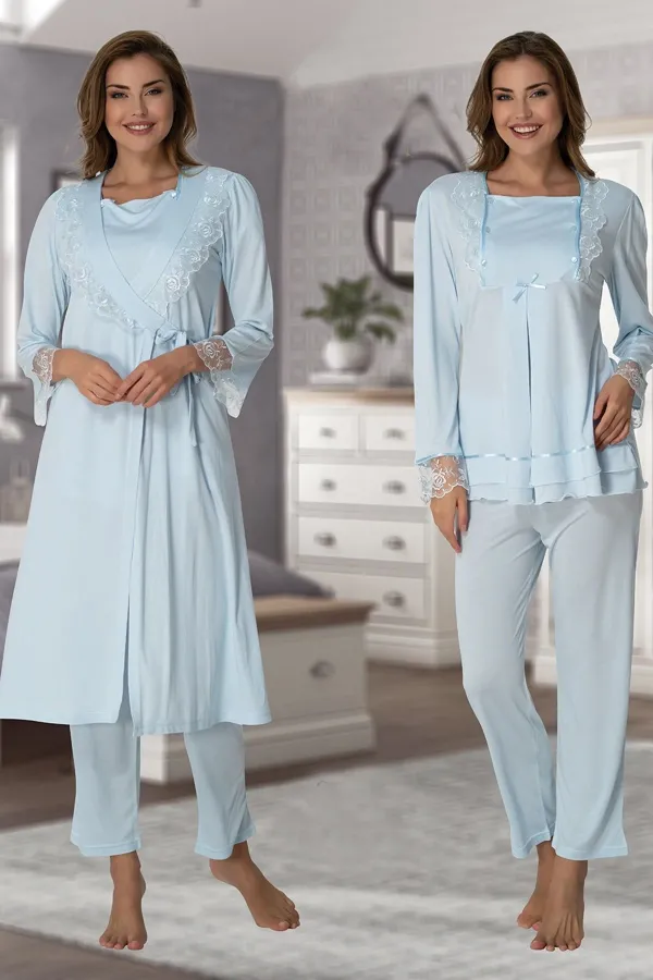 Effortt 2018 Sabahlıklı Lohusa Pijama Takımı Effortt 2018 Sabahlıklı Lohusa Pijama Takımı